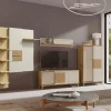Grand Panneau Mural 6 étagères 125x174 Cm En Bois Clair Design Intemporel Blanc