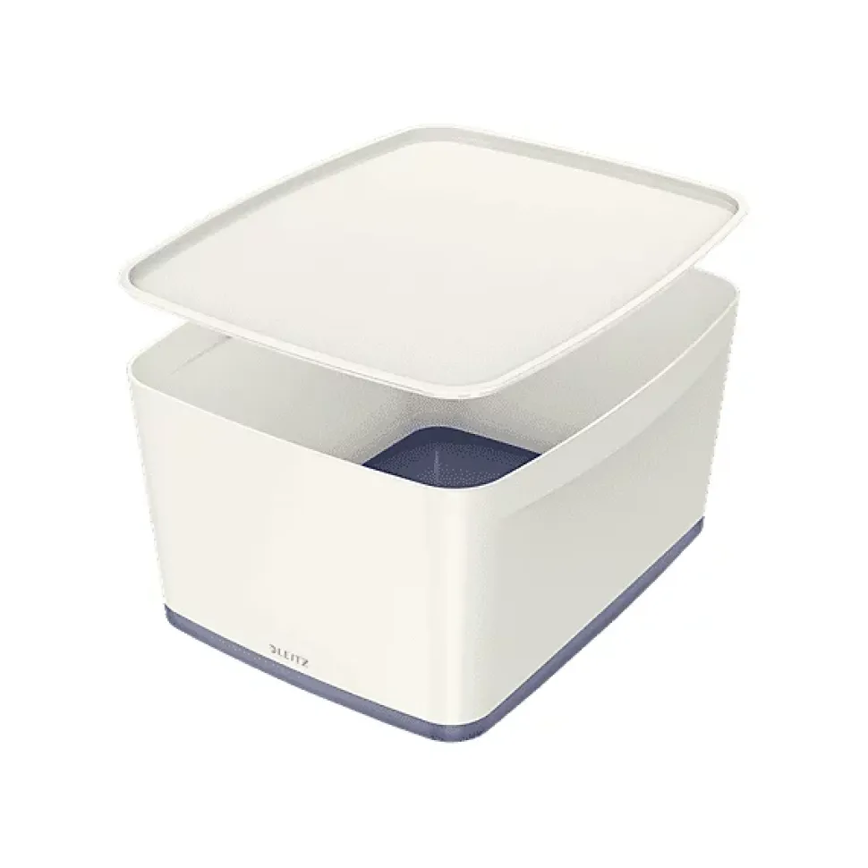 Grande Bac plastique avec couvercle 18 litres My Box - Gris