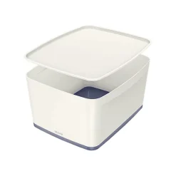 Grande Bac plastique avec couvercle 18 litres My Box - Gris