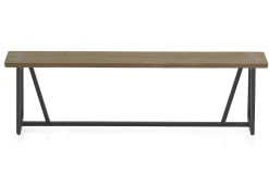 Grande banquette métallique avec assise en bois