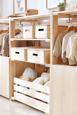 Grande boîte de rangement en bois pour étagère NOVA, 23x68x36 cm