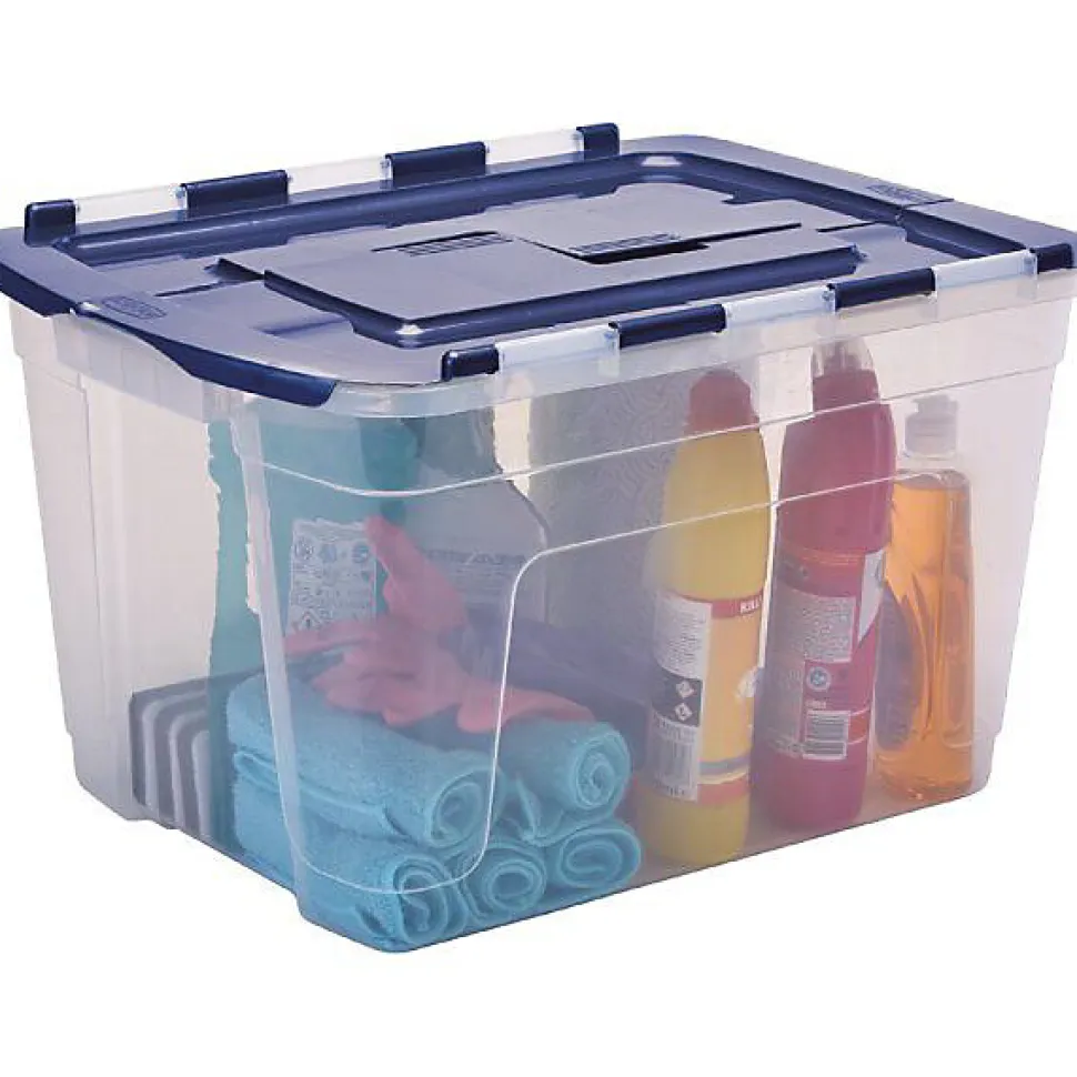 Grande Boîte de rangement avec Couvercle 2 Volets 55 litres