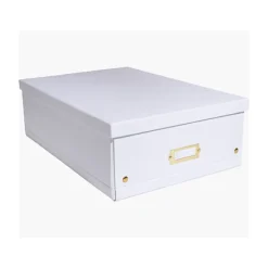 Grande Boîte de rangement en Carton A3+ Neo Deco - Blanc