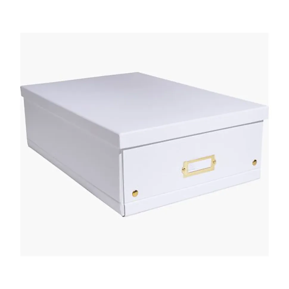Grande Boîte de rangement en Carton A3+ Neo Deco - Blanc