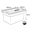 Grande Boîte de rangement Multi Usages 52 litres - Transparent