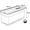 Grande Boîte de rangement noire 83 litres - Rouge