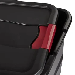 Grande Boîte de rangement noire 83 litres - Rouge