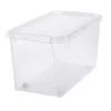 Grande Caisse de rangement à roulettes 70 litres - Clips Blancs