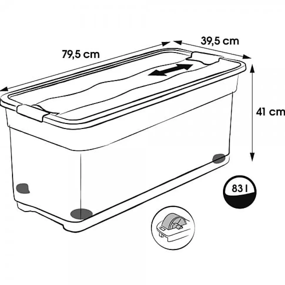 Grande Caisse de rangement avec roulettes 83 litres