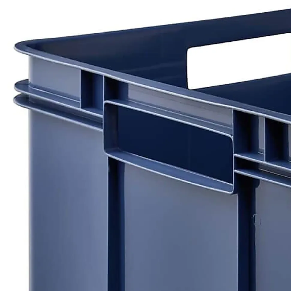 Grande Caisse empilable en plastique recyclé 54 litres - Bleu Foncé