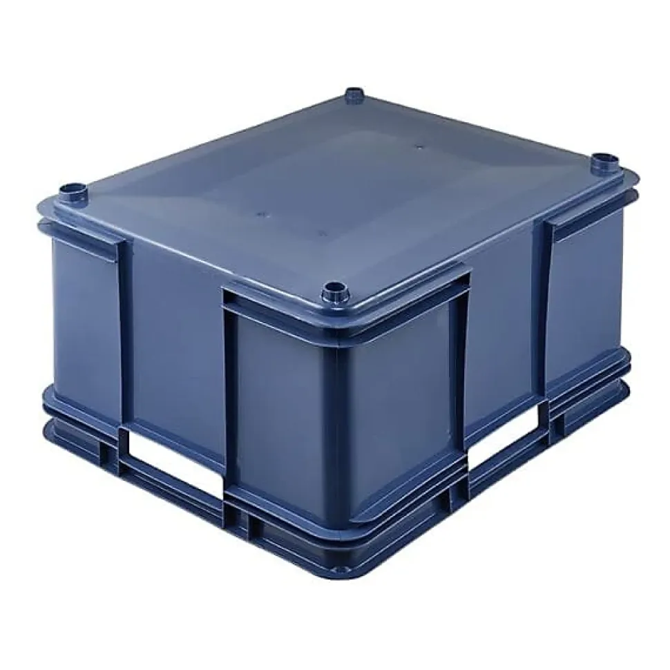Grande Caisse empilable en plastique recyclé 54 litres - Bleu Foncé