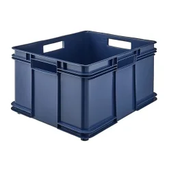 Grande Caisse empilable en plastique recyclé 54 litres - Bleu Foncé
