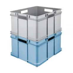 Grande Caisse empilable en plastique recyclé 54 litres - Bleu