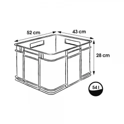 Grande Caisse empilable en plastique recyclé 54 litres - Gris Clair