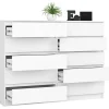 Grande Commode pour le salon AKORD K160 Blanche 160 cm 10 tiroirs façade Blanche 160x40x121 cm