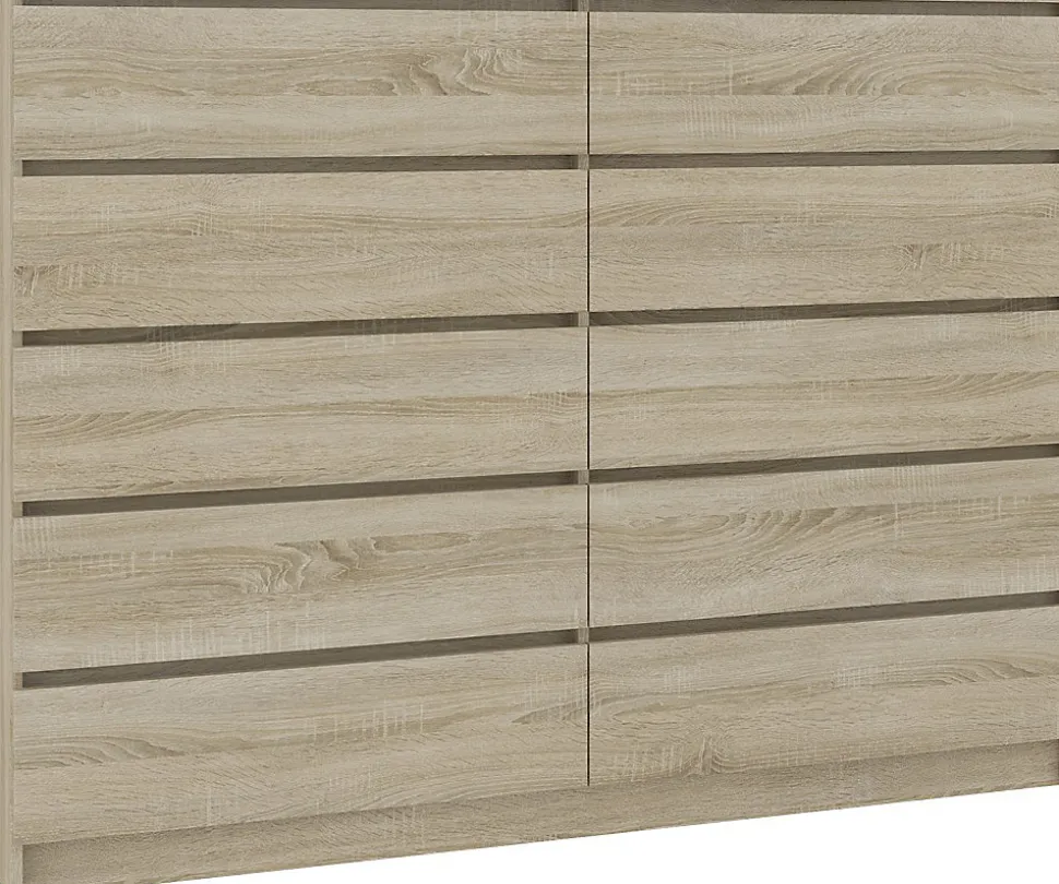 Grande Commode pour le salon AKORD K160 Chêne Sonoma 160 cm 10 tiroirs façade Chêne Sonoma 160x40x121 cm