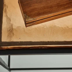 Grande console en verre fumé et métal L110 cm IGLOO