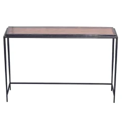 Grande console en verre fumé et métal L110 cm IGLOO