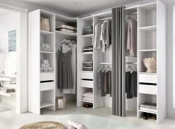 Grande Garde-robe Alanno, Meubles de chambre, Penderie de plain-pied, Placard à vêtements, 234x141 h205 cm, Blanc