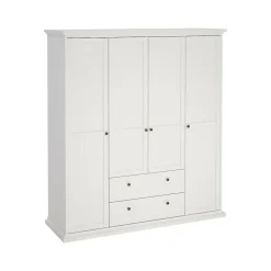 Grande Garde-robe Amarena, Meubles de chambre, Penderie de plain-pied, Placard à vêtements, 181x61 h201 cm, Blanc