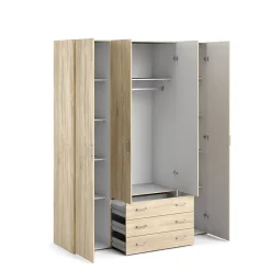Grande Garde-robe Amoruccio, Meubles de chambre, Penderie de plain-pied, Placard à vêtements, 154x50 h200 cm, Chêne