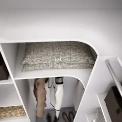 Grande Garde-robe Dindo, Meubles de chambre, Penderie de plain-pied, Placard à vêtements, 234x141 h205 cm, Blanc
