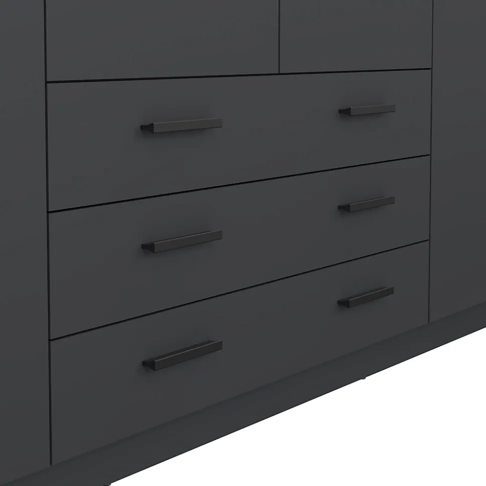 Grande Garde-robe Epipola, Meubles de chambre, Penderie de plain-pied, Placard à vêtements, 196x50 h200 cm, Gris