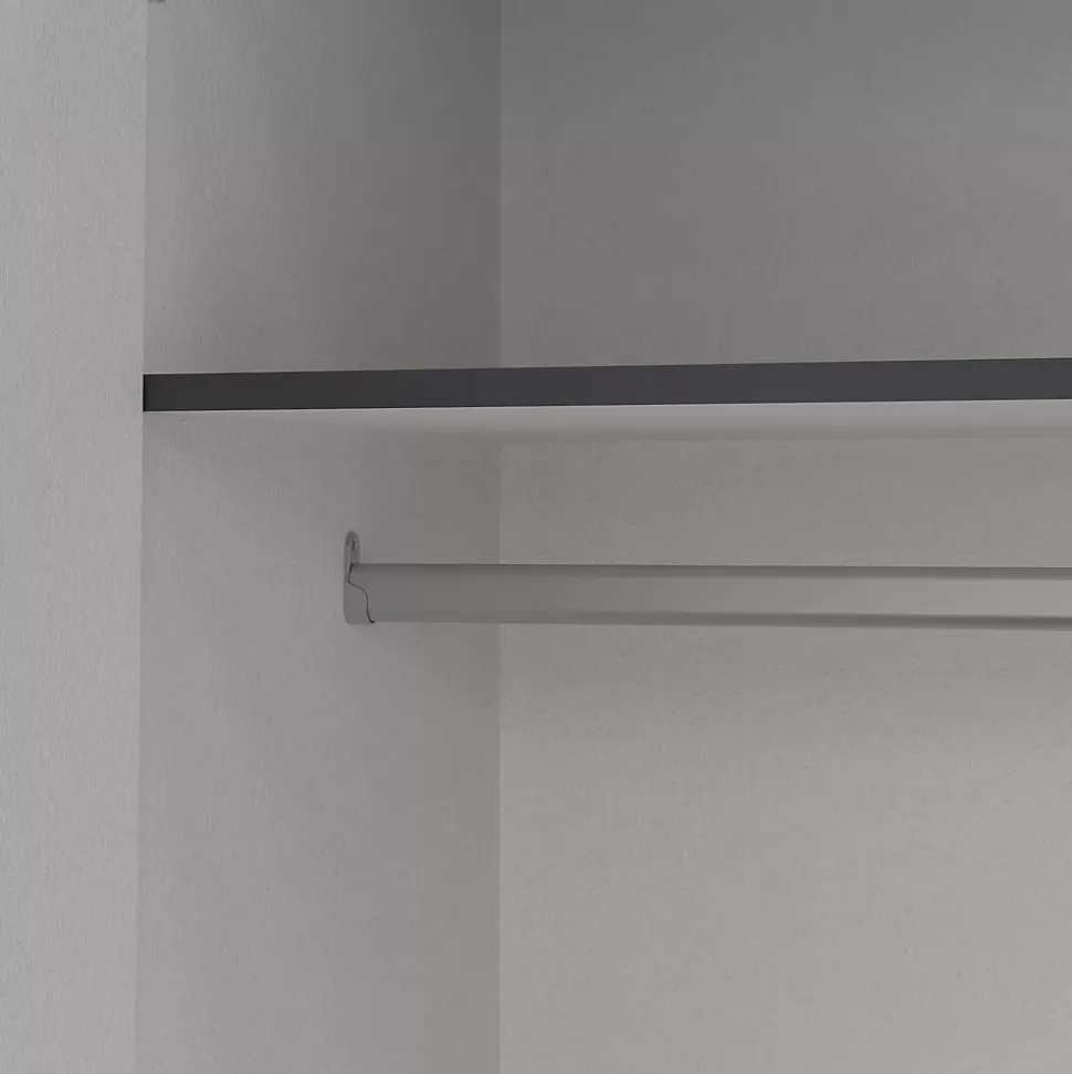 Grande Garde-robe Epipola, Meubles de chambre, Penderie de plain-pied, Placard à vêtements, 196x50 h200 cm, Gris