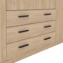 Grande Garde-robe Epipola, Meubles de chambre, Penderie de plain-pied, Placard à vêtements, 196x50 h200 cm, Chêne clair