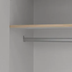 Grande Garde-robe Epipola, Meubles de chambre, Penderie de plain-pied, Placard à vêtements, 196x50 h200 cm, Chêne clair