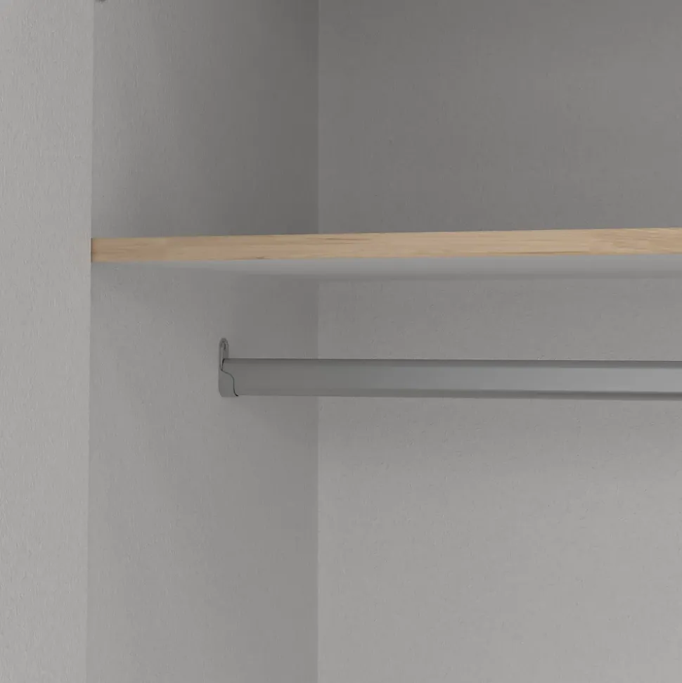 Grande Garde-robe Epipola, Meubles de chambre, Penderie de plain-pied, Placard à vêtements, 196x50 h200 cm, Chêne clair