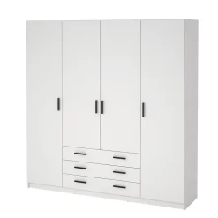 Grande Garde-robe Epipola, Meubles de chambre, Penderie de plain-pied, Placard à vêtements, 196x50 h200 cm, Blanc