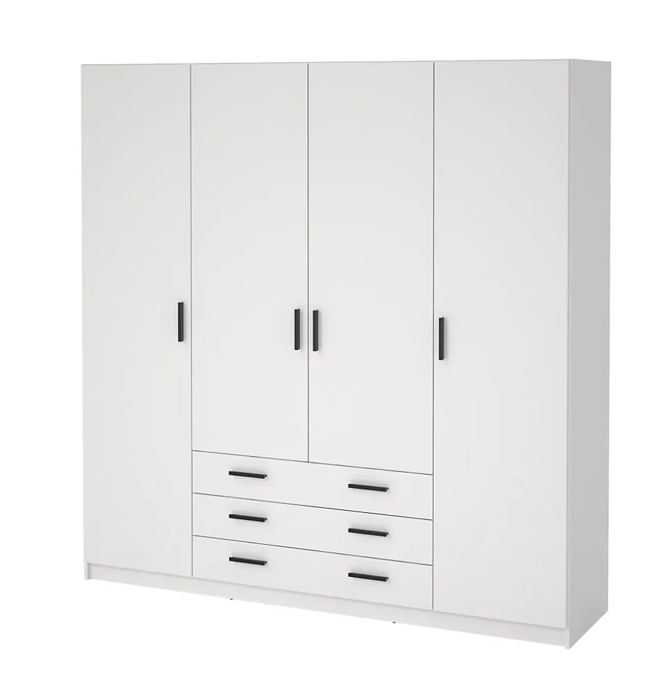 Grande Garde-robe Epipola, Meubles de chambre, Penderie de plain-pied, Placard à vêtements, 196x50 h200 cm, Blanc
