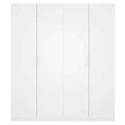 Grande Garde-robe Iuventas, Cintre pour chambre à coucher, Armoire avec 4 portes battantes, 180x52h204 cm, Blanc