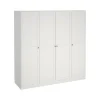 Grande Garde-robe Presidenti, Meubles de chambre, Penderie de plain-pied, Placard à vêtements, 196x62 h200 cm, Blanc