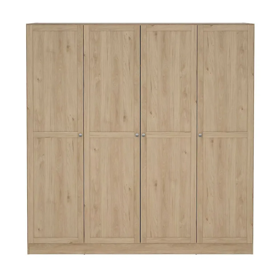 Grande Garde-robe Presidenti, Meubles de chambre, Penderie de plain-pied, Placard à vêtements, 196x62 h200 cm, Chêne clair