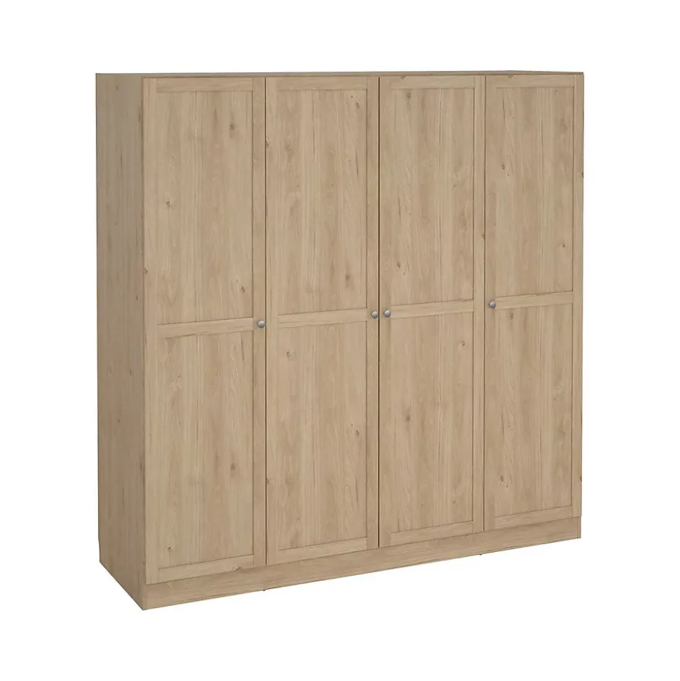 Grande Garde-robe Presidenti, Meubles de chambre, Penderie de plain-pied, Placard à vêtements, 196x62 h200 cm, Chêne clair