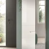 Hama - Vestiaire (L/H/P : 68x193x37 cm) en imitation blanc et blanc brillant embouti