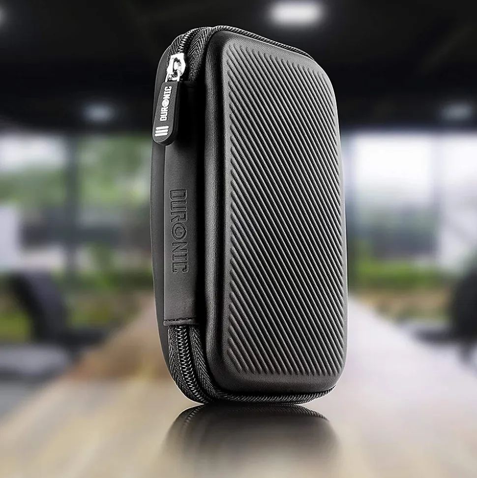 HDC2 BK Etui pour disque dur GPS liseuse batterie externe 11 x 15 cm Housse de protection antichoc semi rigide EVA Duronic