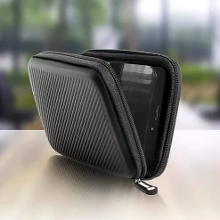 HDC2 BK Etui pour disque dur GPS liseuse batterie externe 11 x 15 cm Housse de protection antichoc semi rigide EVA Duronic