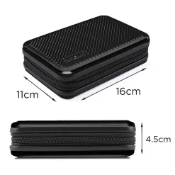 HDC3 BK Etui pour disque dur GPS liseuse batterie externe 11 x 16 cm Housse de protection antichoc rigide EVA Duronic
