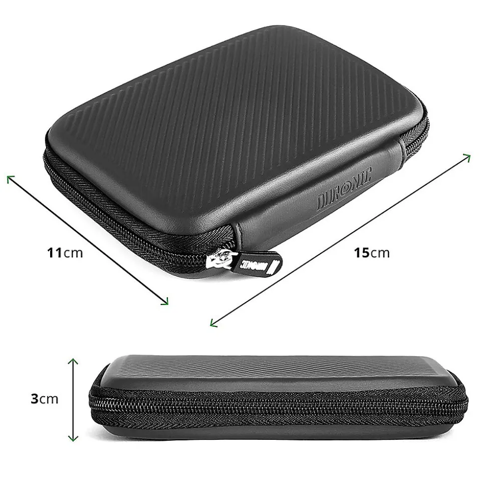 HDC2 GY Etui pour disque dur GPS liseuse batterie externe 11 x 15 cm Housse de protection antichoc semi rigide EVA Duronic