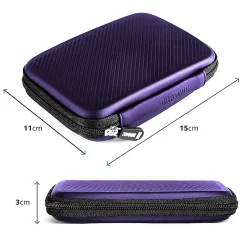 HDC2 VT Etui pour disque dur GPS liseuse batterie externe 11 x 15 cm Housse de protection antichoc semi rigide EVA Duronic