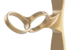 Helix Double support à bouteilles de vin doré mural standard 8 bouteilles