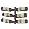 Helix Double support à bouteilles de vin noir mural standard 6 bouteilles
