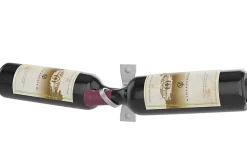 Helix Double support à bouteilles de vin gris mural standard 2 bouteilles