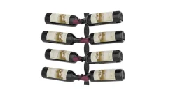 Helix Double support à bouteilles de vin noir mural standard 8 bouteilles