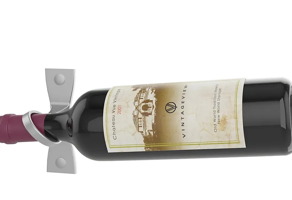 Helix Simple gris support à bouteille de vin mural pour 1 bouteille droite