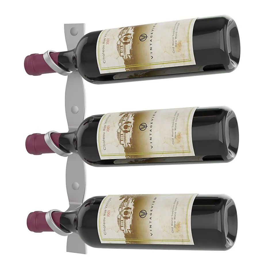 Helix Simple support à bouteille de vin gris mural 3 bouteilles droite