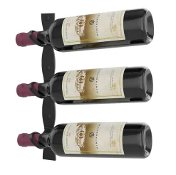 Helix Simple support à bouteille de vin noir mural 3 bouteilles droite